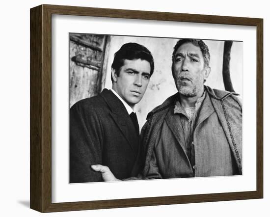 Zorba the Greek, L-R, Alan Bates, Anthony Quinn, 1964-null-Framed Photo