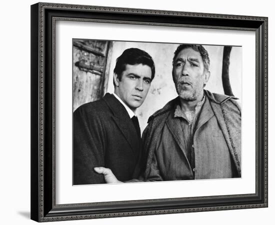 Zorba the Greek, L-R, Alan Bates, Anthony Quinn, 1964-null-Framed Photo