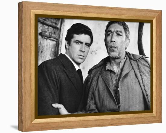 Zorba the Greek, L-R, Alan Bates, Anthony Quinn, 1964-null-Framed Stretched Canvas