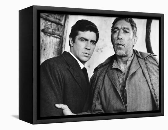 Zorba the Greek, L-R, Alan Bates, Anthony Quinn, 1964-null-Framed Stretched Canvas