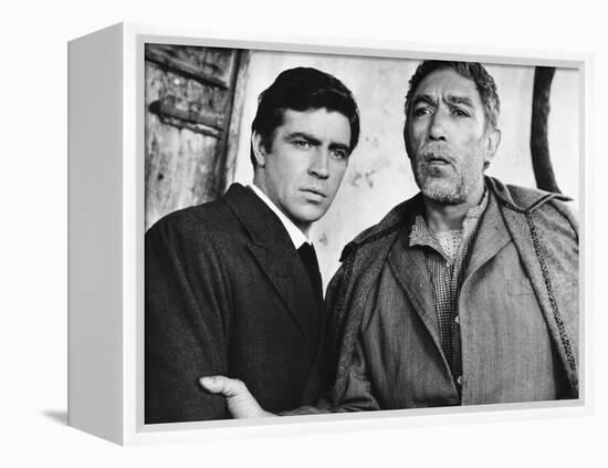 Zorba the Greek, L-R, Alan Bates, Anthony Quinn, 1964-null-Framed Stretched Canvas