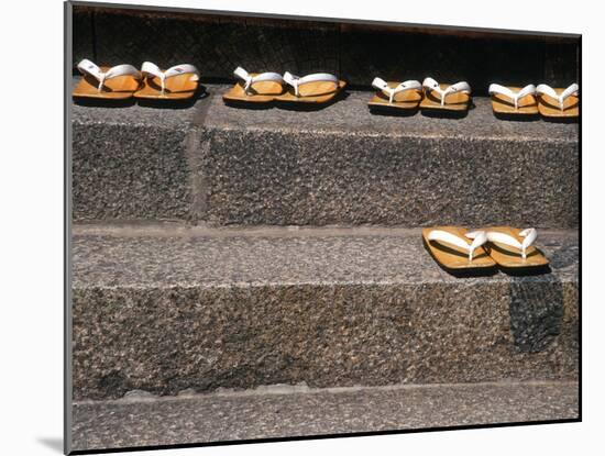 Zori Sandals on Steps of a Shrine, Kyoto, Japan-Nancy & Steve Ross-Mounted Photographic Print