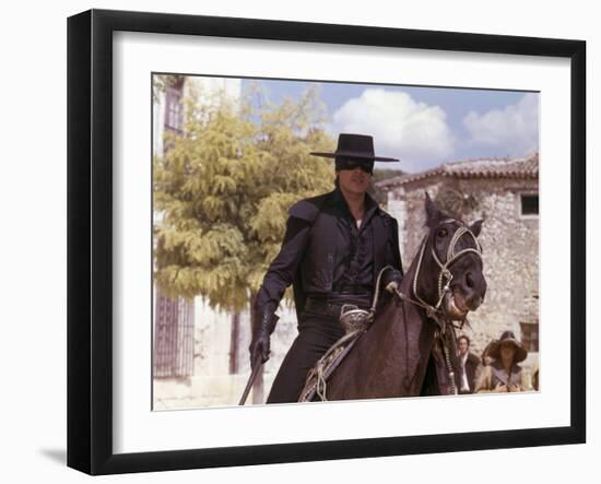 Zorro by Duccio Tessari with Alain Delon, 1975 (photo)-null-Framed Photo