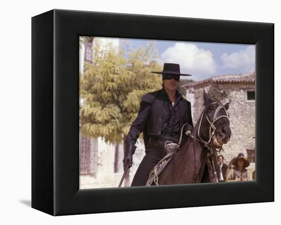 Zorro by Duccio Tessari with Alain Delon, 1975 (photo)-null-Framed Stretched Canvas