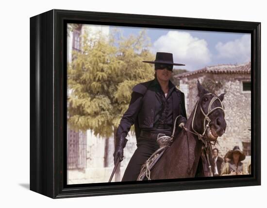 Zorro by Duccio Tessari with Alain Delon, 1975 (photo)-null-Framed Stretched Canvas