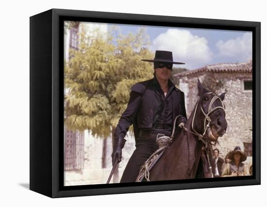 Zorro by Duccio Tessari with Alain Delon, 1975 (photo)-null-Framed Stretched Canvas