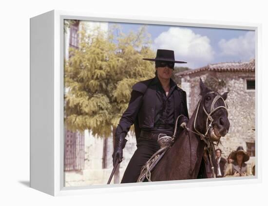 Zorro by Duccio Tessari with Alain Delon, 1975 (photo)-null-Framed Stretched Canvas