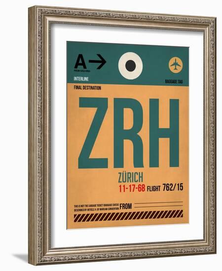 ZRH Zurich Luggage Tag 1-NaxArt-Framed Art Print