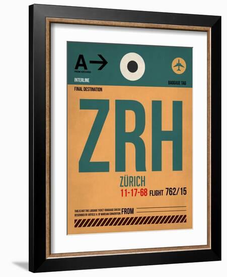 ZRH Zurich Luggage Tag 1-NaxArt-Framed Art Print