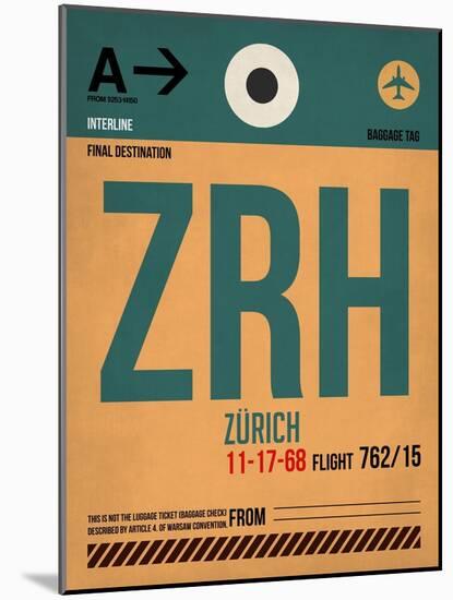 ZRH Zurich Luggage Tag 1-NaxArt-Mounted Art Print