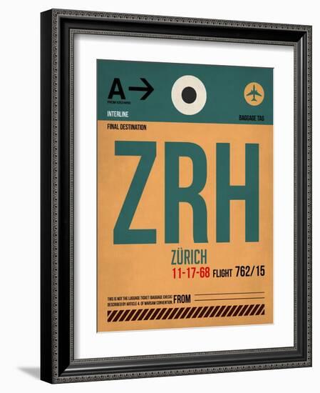 ZRH Zurich Luggage Tag 1-NaxArt-Framed Art Print