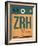 ZRH Zurich Luggage Tag 1-NaxArt-Framed Art Print