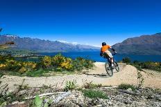 Mountain Bike Rider on Bike Path in Queenstown, New Zealand-zstockphotos-Photographic Print