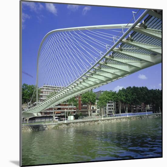 Zubizuri Curved Pedestrian Bridge Over Bilbao River, Bilbao, Pais Vasco (Vizcaya), Spain, Europe-Christopher Rennie-Mounted Photographic Print