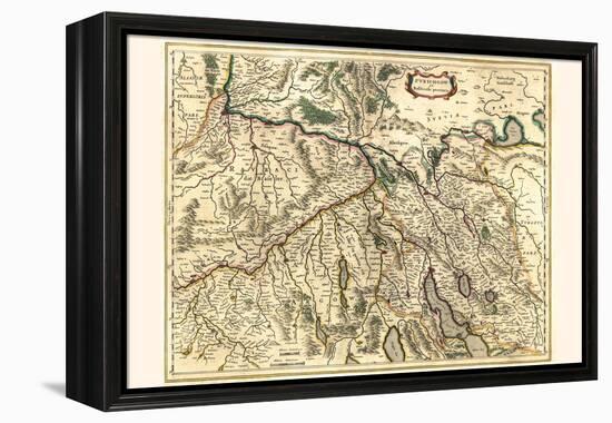 Zürich And The Province Of Basel-Willem Janszoon Blaeu-Framed Stretched Canvas