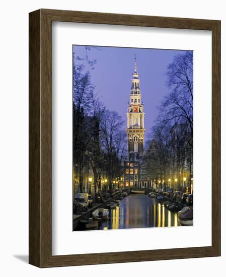 Zuiderkerkand Canal at Night, Amsterdam, Holland-Jon Arnold-Framed Photographic Print