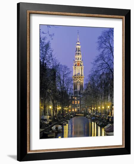 Zuiderkerkand Canal at Night, Amsterdam, Holland-Jon Arnold-Framed Photographic Print