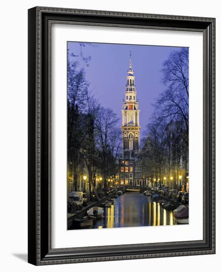 Zuiderkerkand Canal at Night, Amsterdam, Holland-Jon Arnold-Framed Photographic Print