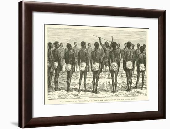 Zulu Ceremony of "Ukuncinsa", in Which the Chief Exhort His Men before Battle-null-Framed Giclee Print