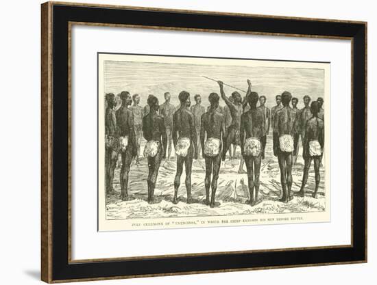 Zulu Ceremony of "Ukuncinsa", in Which the Chief Exhort His Men before Battle-null-Framed Giclee Print