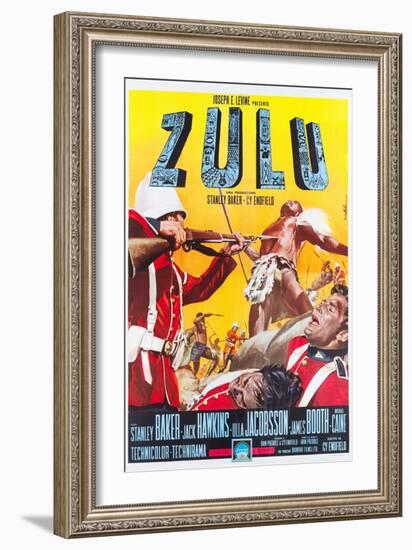 ZULU, Italian poster art, 1964.-null-Framed Premium Giclee Print