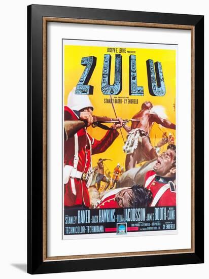 ZULU, Italian poster art, 1964.-null-Framed Premium Giclee Print