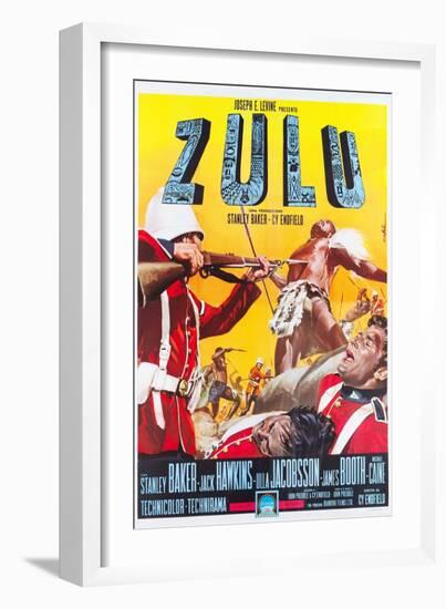 ZULU, Italian poster art, 1964.-null-Framed Premium Giclee Print