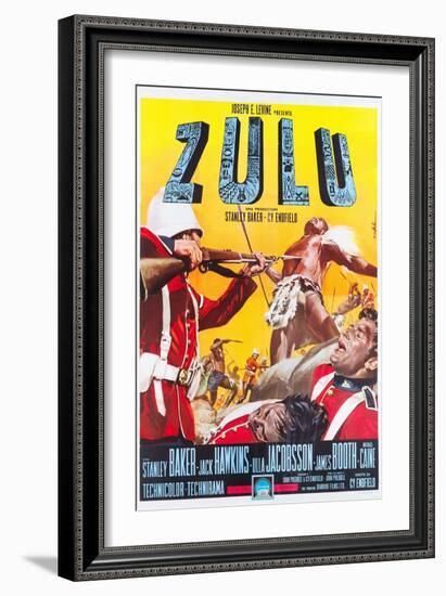 ZULU, Italian poster art, 1964.-null-Framed Premium Giclee Print