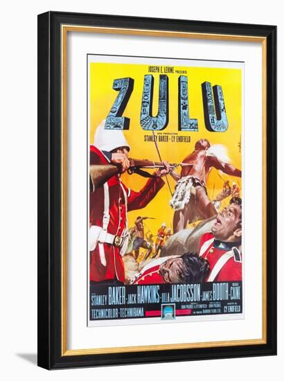 ZULU, Italian poster art, 1964.-null-Framed Premium Giclee Print