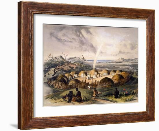 Zulu Kraal Near Umlazi in Natal-George French Angas-Framed Giclee Print