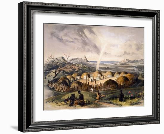 Zulu Kraal Near Umlazi in Natal-George French Angas-Framed Giclee Print