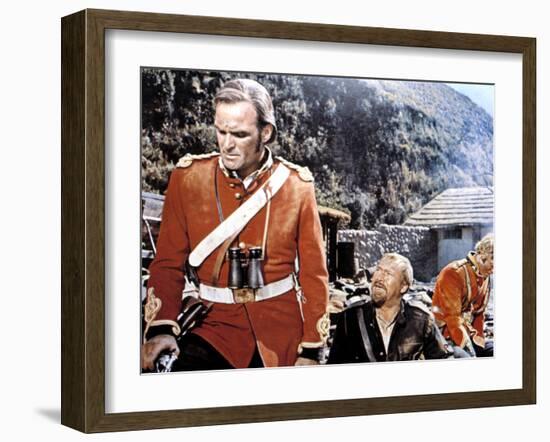 Zulu, Stanley Baker, Michael Caine, 1964-null-Framed Photo