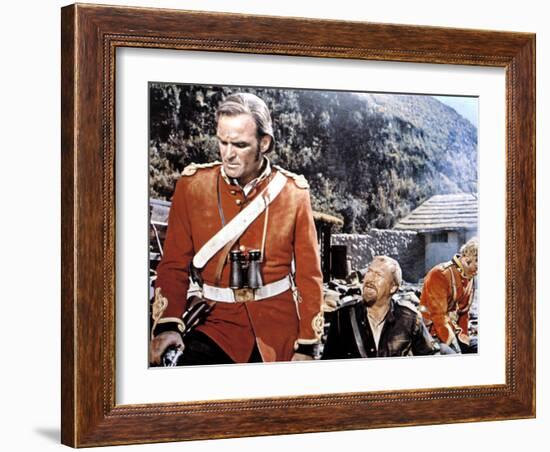 Zulu, Stanley Baker, Michael Caine, 1964-null-Framed Photo