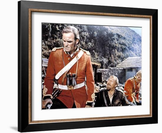 Zulu, Stanley Baker, Michael Caine, 1964-null-Framed Photo