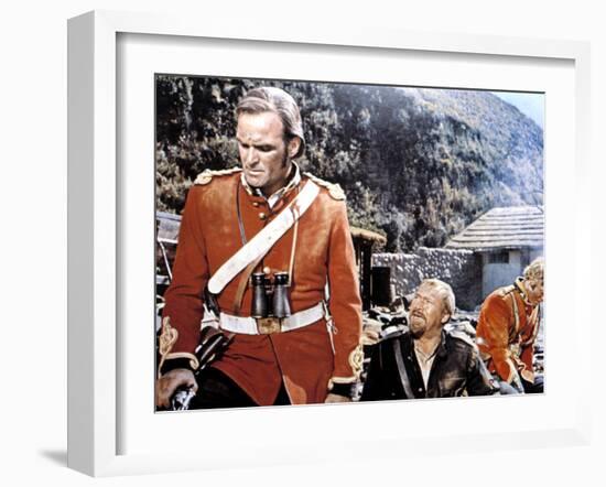 Zulu, Stanley Baker, Michael Caine, 1964-null-Framed Photo