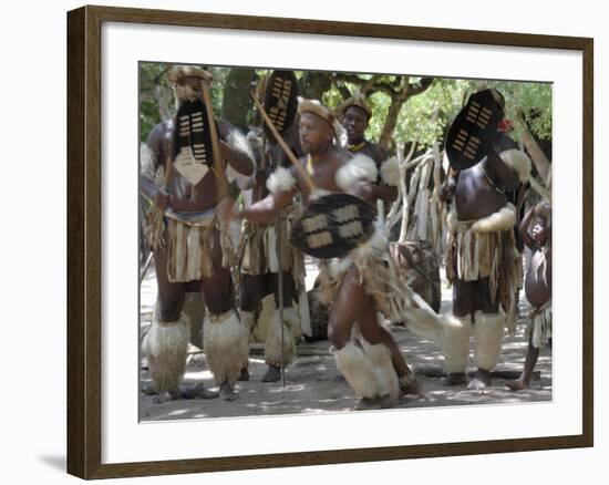 Zulu Tribal Dance Group, Dumazula Cultural Village, South Africa, Africa-Peter Groenendijk-Framed Photographic Print