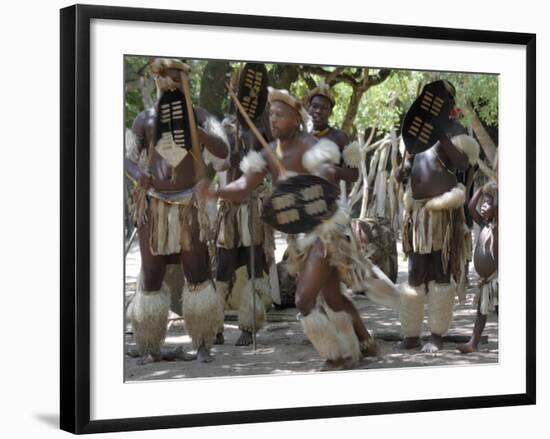 Zulu Tribal Dance Group, Dumazula Cultural Village, South Africa, Africa-Peter Groenendijk-Framed Photographic Print