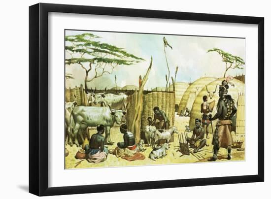 Zulu Village-James Edwin Mcconnell-Framed Giclee Print