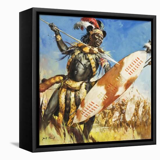 Zulu Warrior-McConnell-Framed Premier Image Canvas