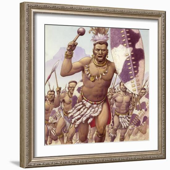 Zulu Warrior-Pat Nicolle-Framed Giclee Print