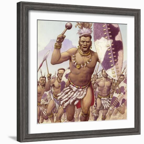 Zulu Warrior-Pat Nicolle-Framed Giclee Print