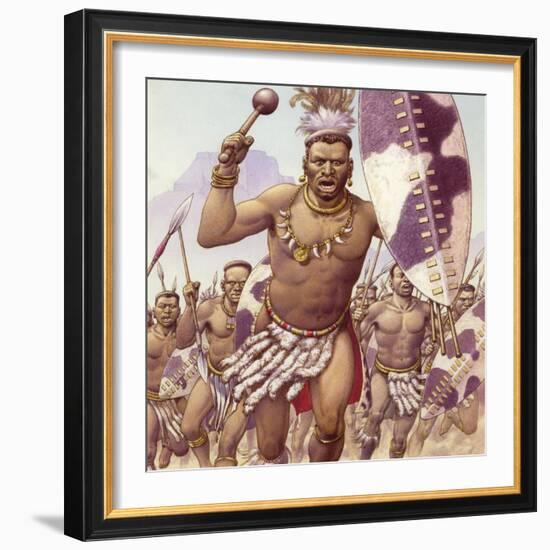 Zulu Warrior-Pat Nicolle-Framed Giclee Print