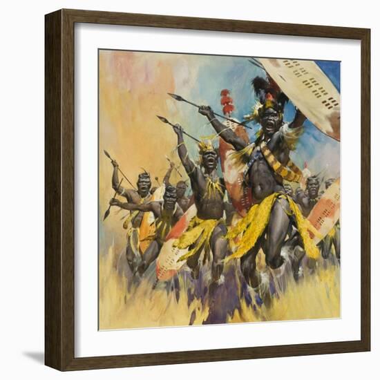 Zulu Warriors-McConnell-Framed Giclee Print