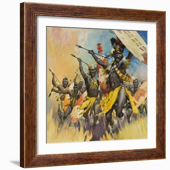 Zulu Warriors-McConnell-Framed Giclee Print