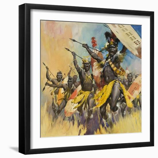 Zulu Warriors-McConnell-Framed Giclee Print