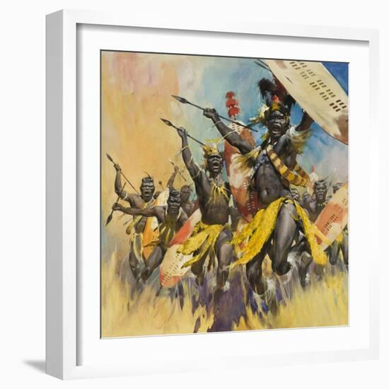 Zulu Warriors-McConnell-Framed Giclee Print