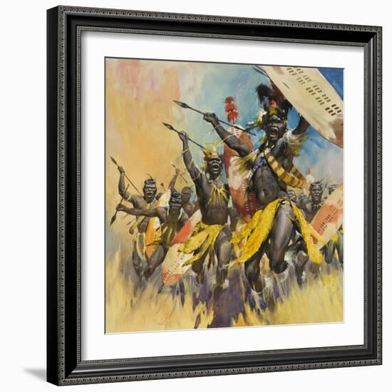 Zulu Warriors-McConnell-Framed Giclee Print