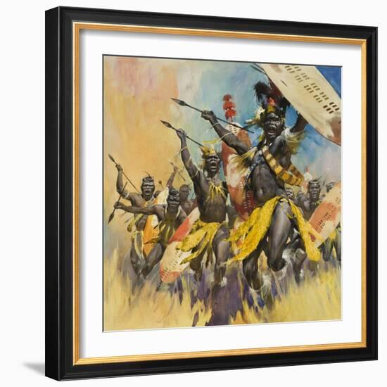 Zulu Warriors-McConnell-Framed Giclee Print