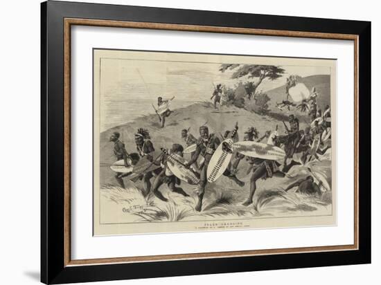 Zulus Charging-Charles Edwin Fripp-Framed Giclee Print