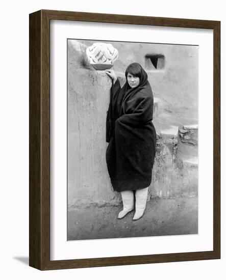 Zuni Woman, C1903-Edward S. Curtis-Framed Photographic Print